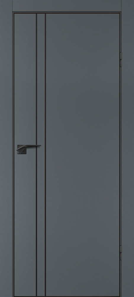 Фото Межкомнатная дверь P-20  черный молдинг PET,  кромка ABS черная c 4-х ст. Графит матовый